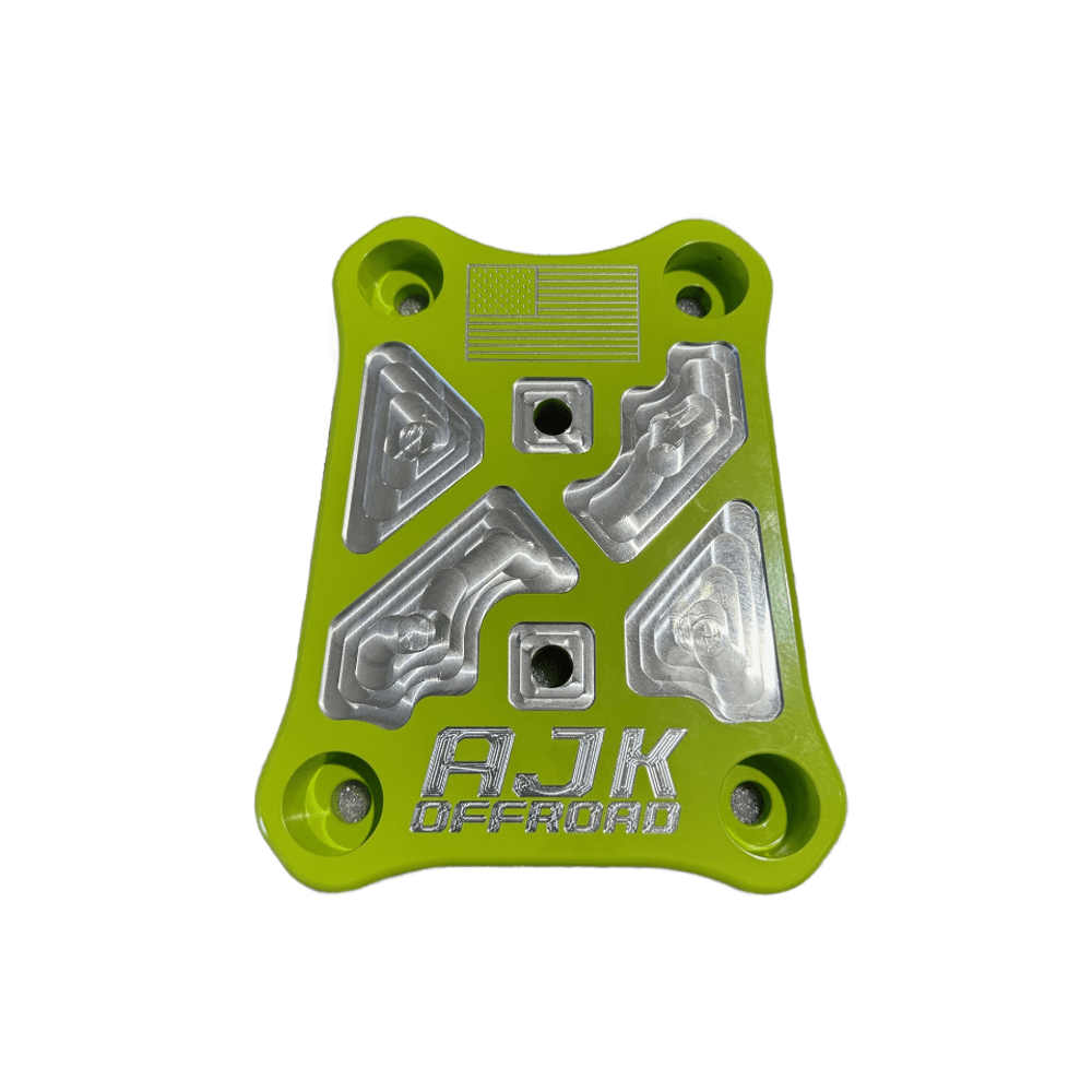 Polaris Pro R / Turbo R Billet Radius Rod Plate / Pull Plate AJK Offroad No Lifted Lime