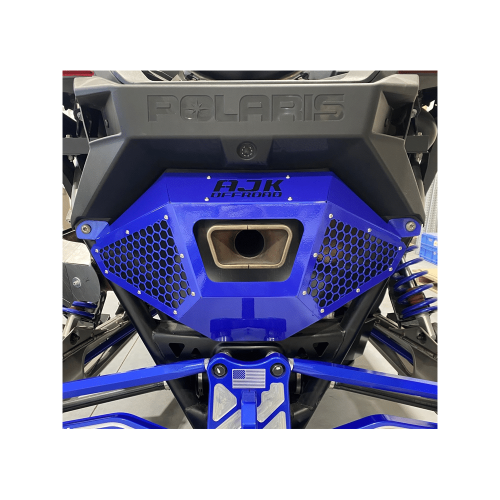 Polaris Pro R Exhaust Cover Bumper AJK Offroad Black Ghost Gray