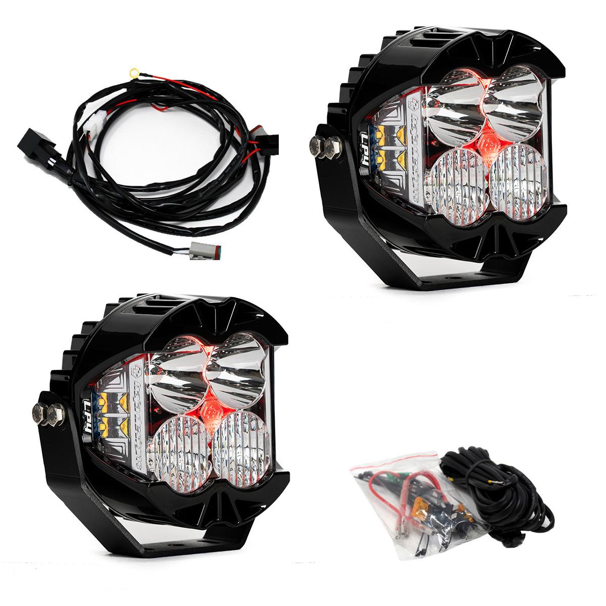 LP4 Pro LED Auxiliary Light Pod Pair Light Pattern Driving/Combo Green Backlight Baja Designs