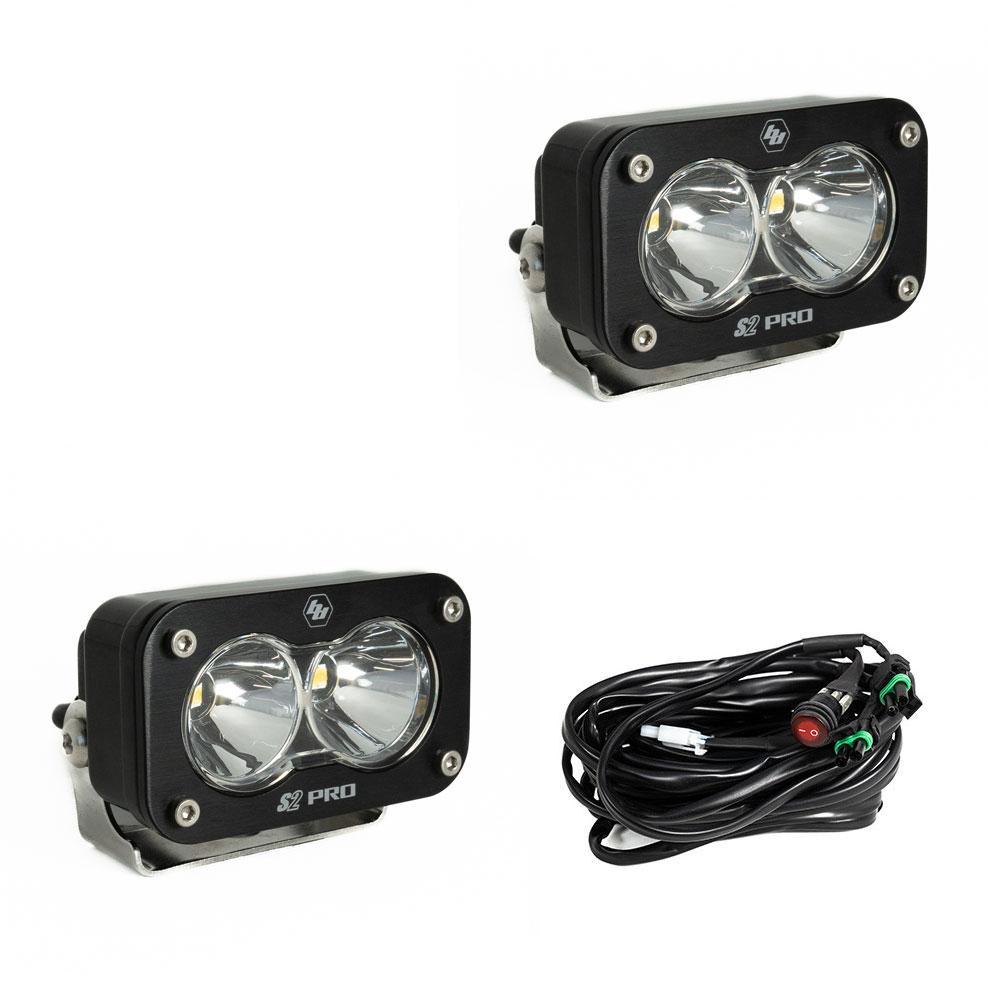 LED Light Pods Baja Amber Lens Work/Scene Pattern Pair S2 Pro Series Baja Designs