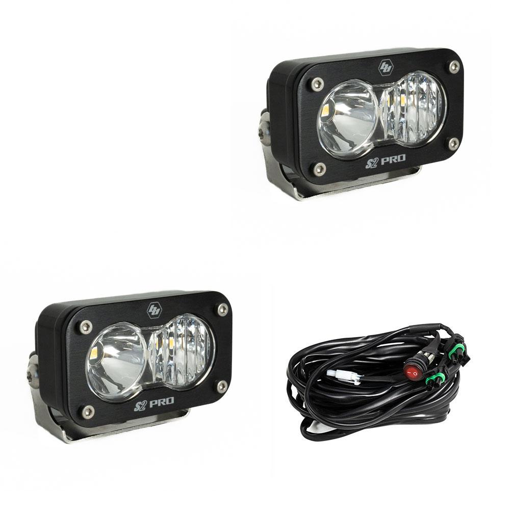 LED Light Pods Baja Amber Lens Work/Scene Pattern Pair S2 Pro Series Baja Designs