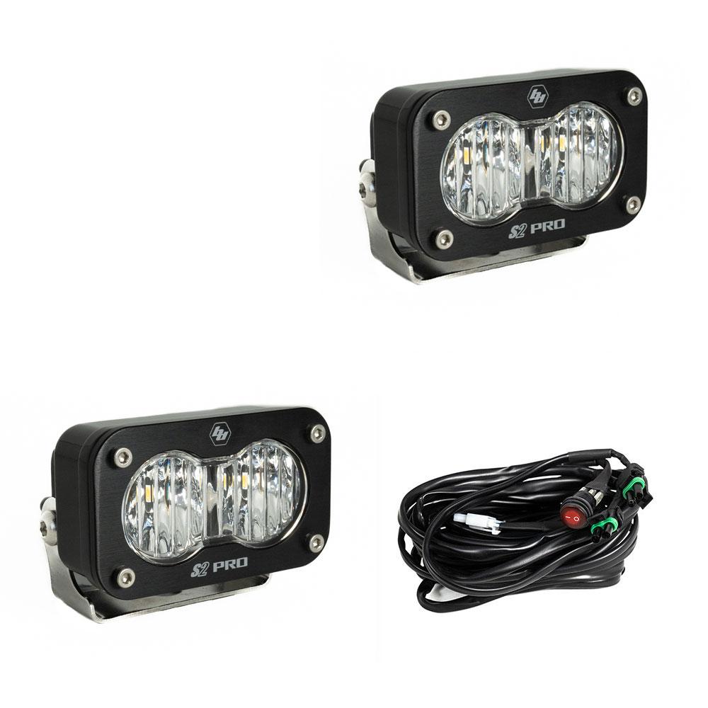 LED Light Pods Baja Amber Lens Work/Scene Pattern Pair S2 Pro Series Baja Designs