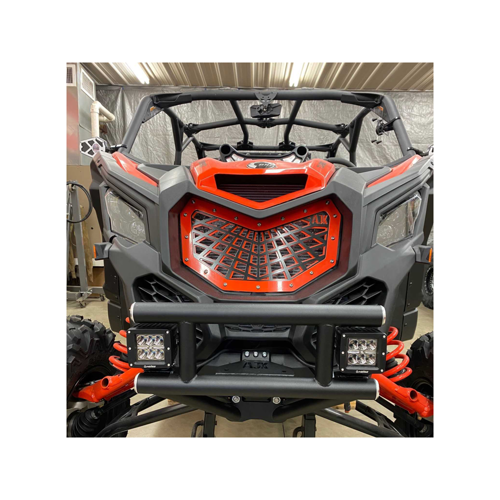 Can-Am X3 Front Bumper AJK Offroad Smooth Black Outside Cube