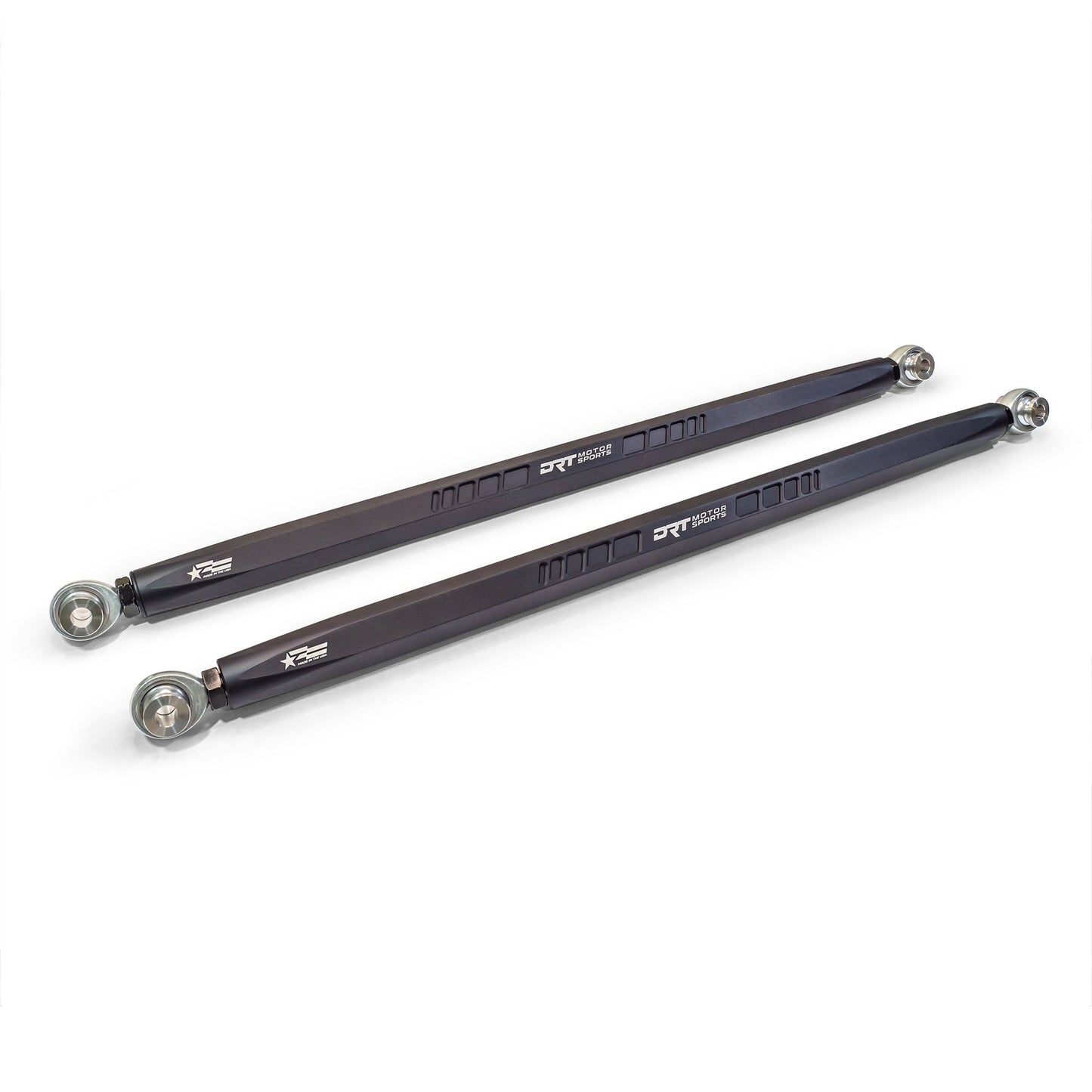 DRT Motorsports Straight Hex Bar Radius Rod Set, Black - Polaris Pro/Turbo R Platform