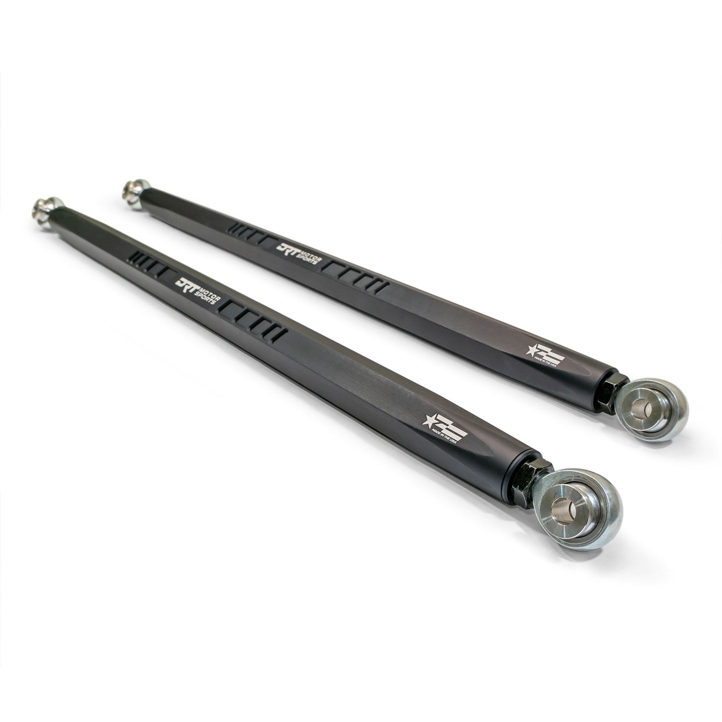 DRT Motorsports Straight Hex Bar Radius Rod Set, Black - Polaris Pro/Turbo R Platform
