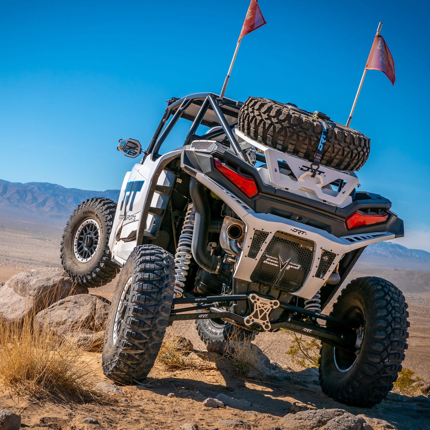 DRT Motorsports Polaris 2024+ XP1K/4 (64") Billet Aluminum High Clearance Radius Rod Set, Black