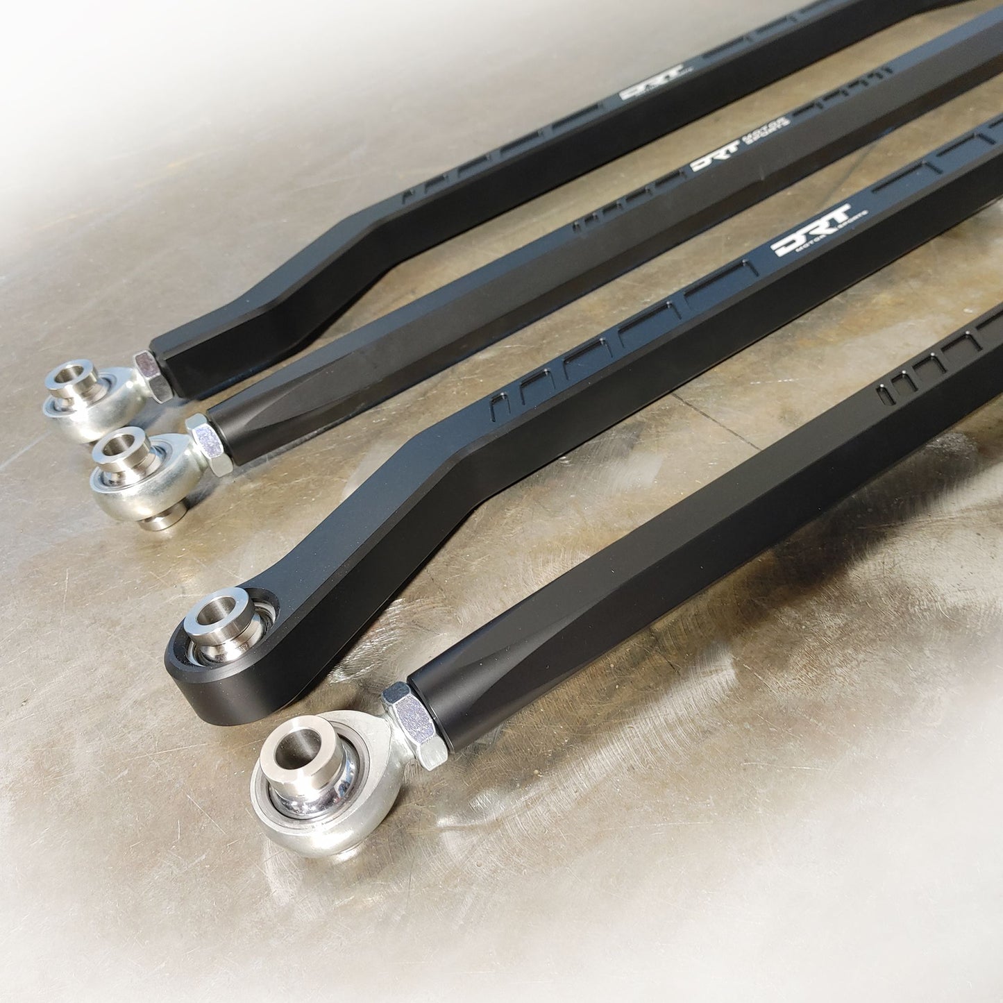 DRT Motorsports Pro R / Turbo R Billet Aluminum High Clearance Radius Rod Set, Black