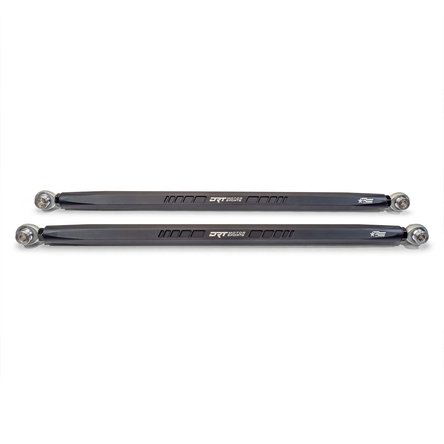 DRT Motorsports Straight Hex Bar Radius Rod Set, Black - Polaris Pro/Turbo R Platform