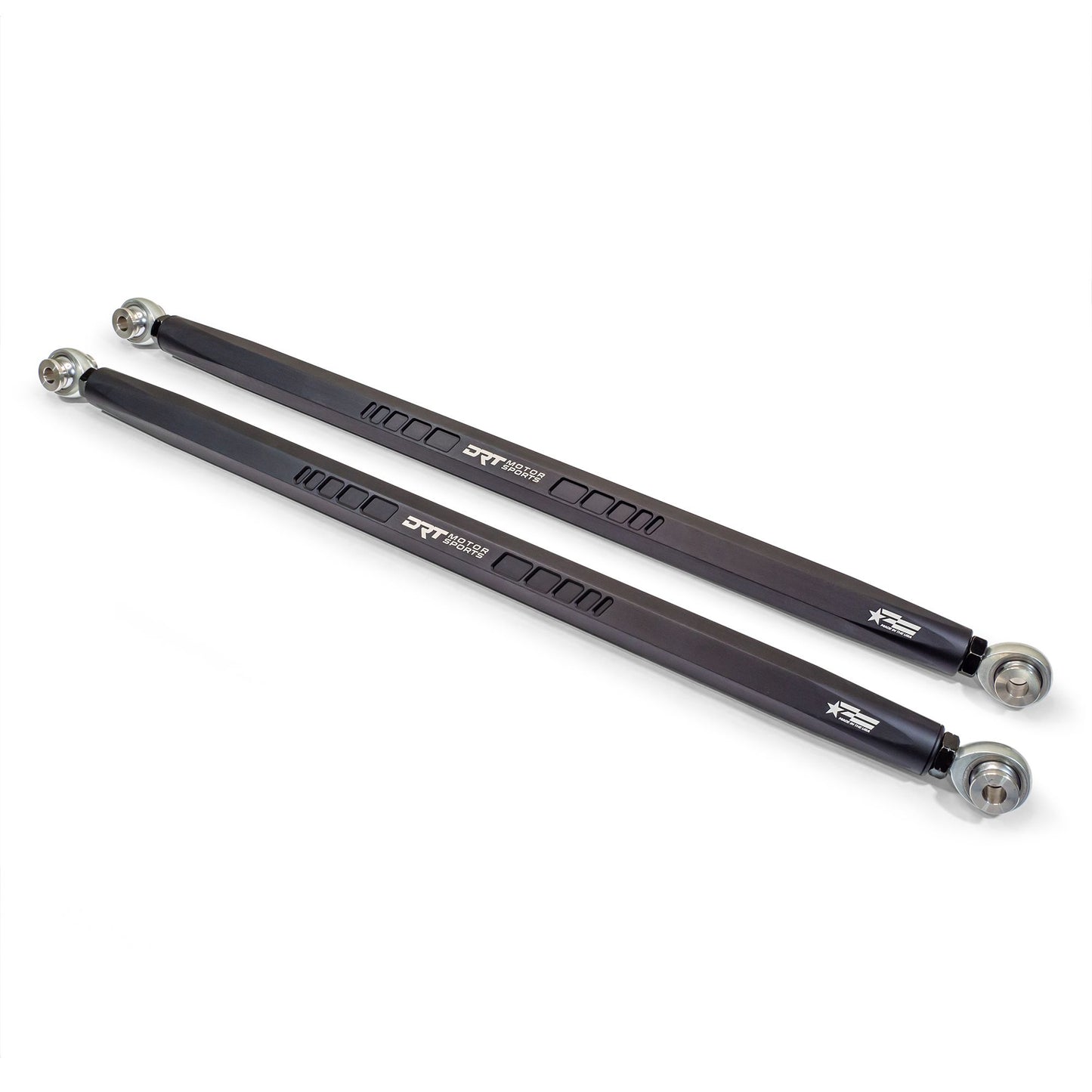 DRT Motorsports Straight Hex Bar Radius Rod Set, Black - Polaris Pro/Turbo R Platform