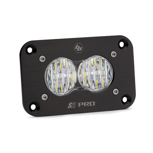 LED Work Light Flush Mount Clear Lens Wide Cornering Pattern White S2 Pro Baja Designs