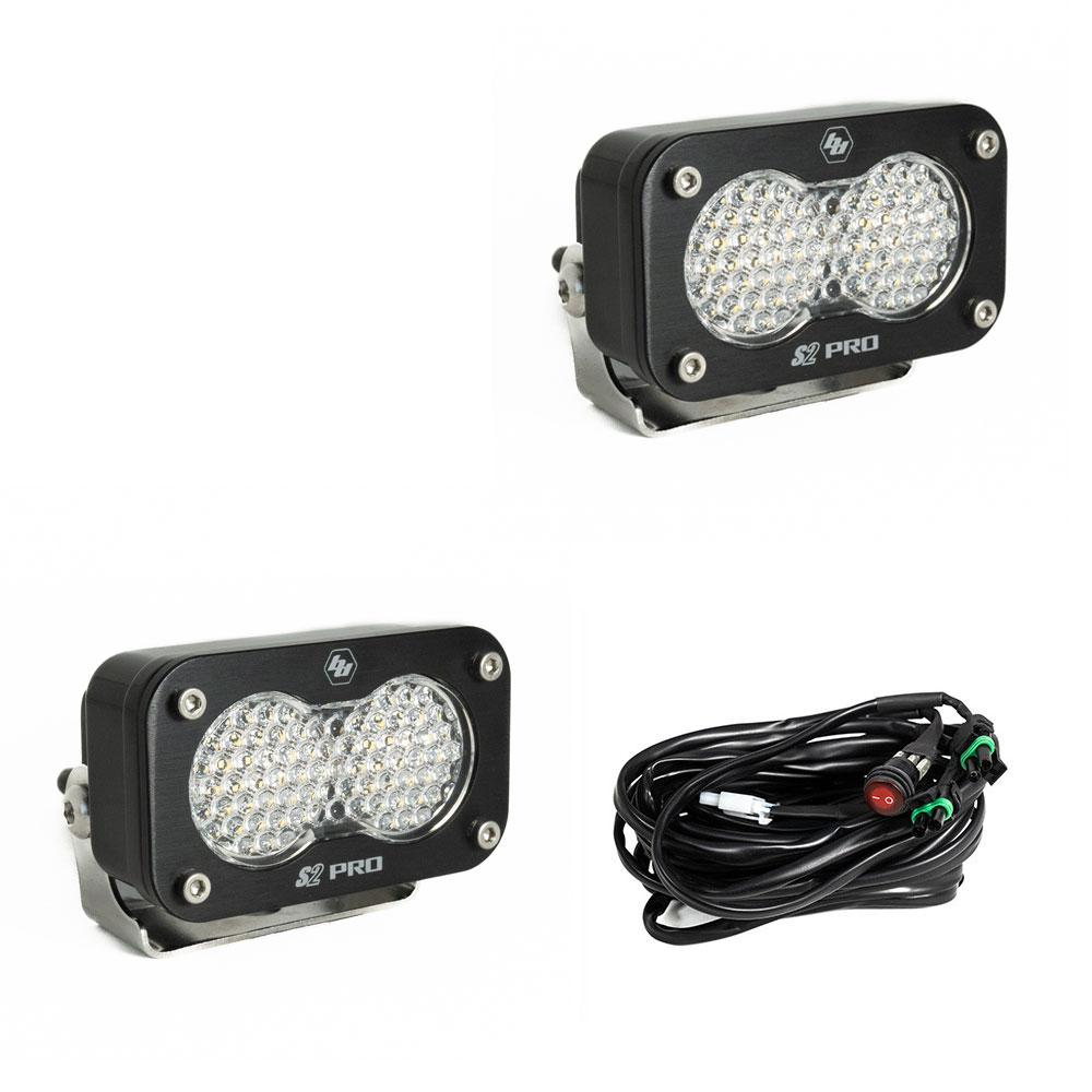 LED Light Pods Baja Amber Lens Work/Scene Pattern Pair S2 Pro Series Baja Designs