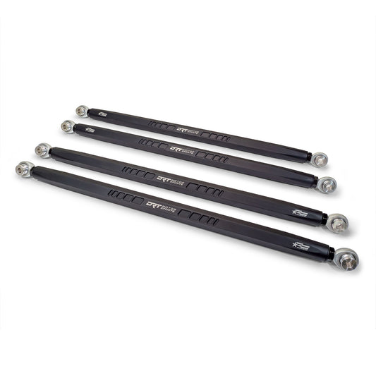 DRT Motorsports Straight Hex Bar Radius Rod Set, Black - Polaris Pro/Turbo R Platform
