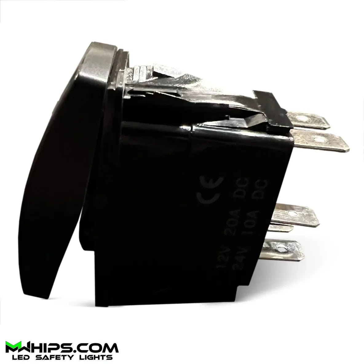 BUMPER LIGHTS - DUAL BLUE LED, 5 PIN, 20A/12V ON/OFF ROCKER SWITCH - Mwhips