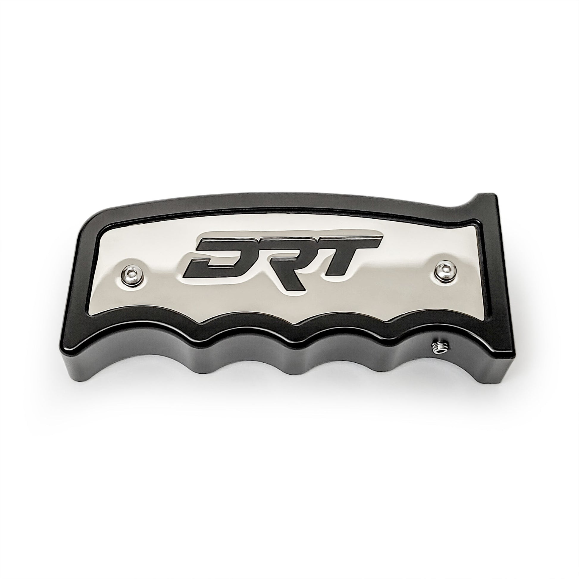 6061-T6 CNC machined aluminum shifter knob V2.0 by DRT, matte black anodized body with stainless trim