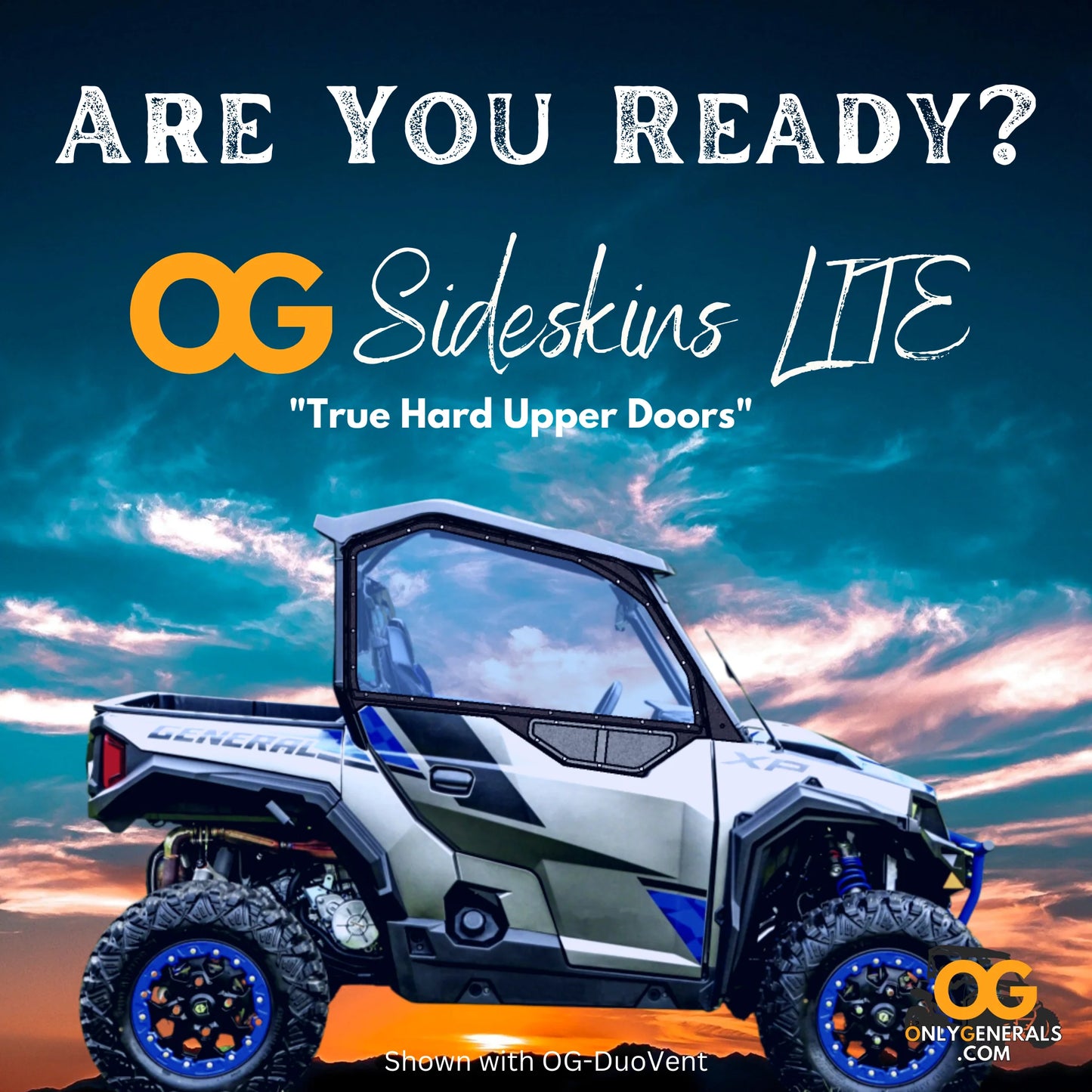 OG Sideskins LITE Hard Upper Doors for the Polaris General 2 Seat Models