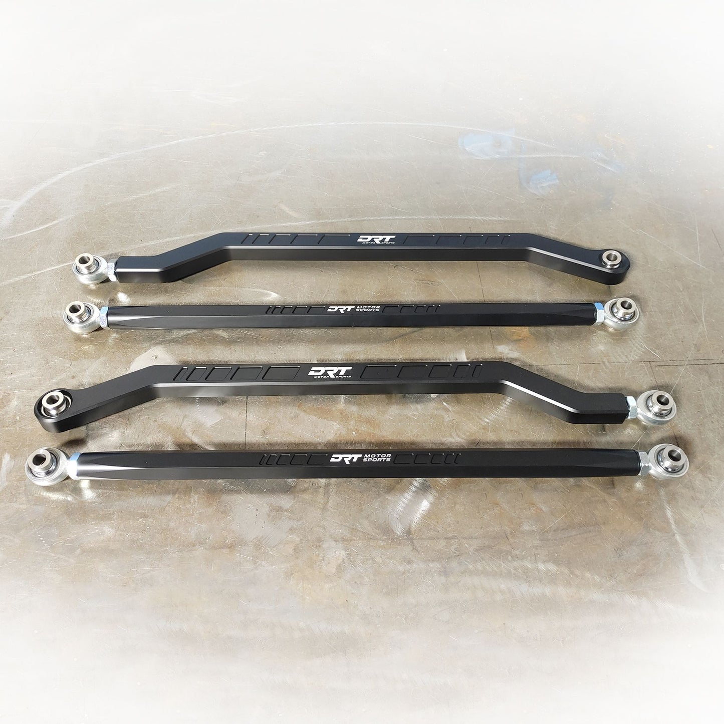 DRT Motorsports Pro R / Turbo R Billet Aluminum High Clearance Radius Rod Set, Black