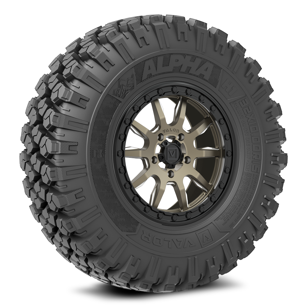 Alpha on 15x7 V15 Bronze UTV Wheel and Tire Kit - Valor Offroad