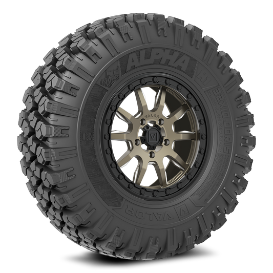 Alpha on 15x7 V15 Bronze UTV Wheel and Tire Kit - Valor Offroad