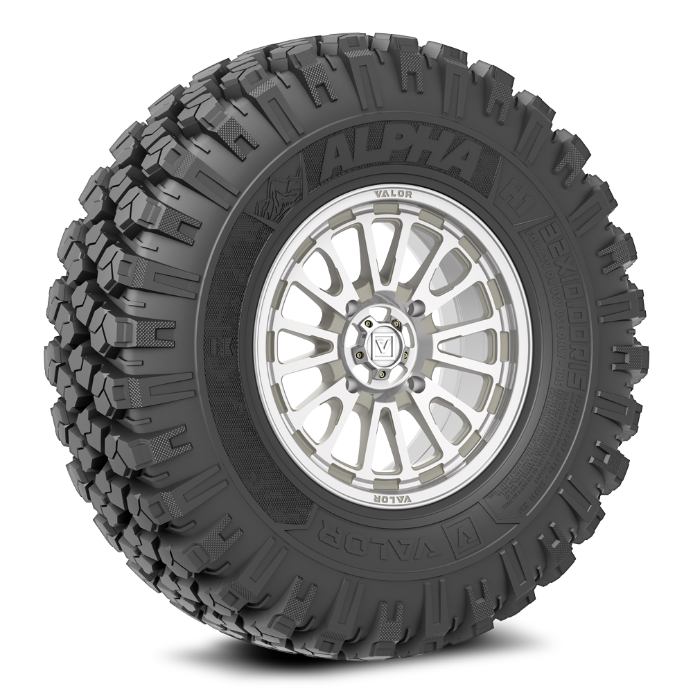 Alpha on 15x7 V14 RM UTV Wheel and Tire Kit - Valor Offroad